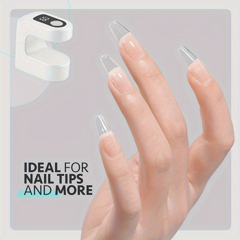 Lámpara de uñas portátil mini con pantalla de visualización digital, lámpara de endurecimiento de gel poliéster recargable por USB para uñas de gel, adecuada para uso en casa y salón.