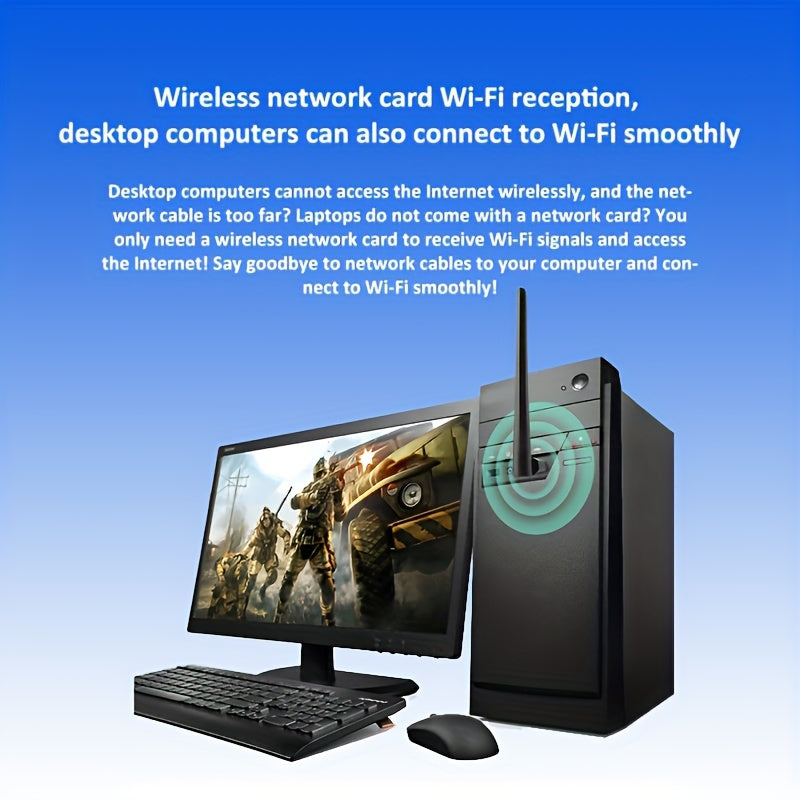 Adaptador inalámbrico WiFi 6 de 286 Mbps, USB, antena de alta ganancia de 2.4 GHz, compatible con 802.11ax, banda dual 5G/4G/3G, plug & play sin necesidad de drivers para Windows 7/10/11, SDIO 6.0, múltiples protocolos de encriptación, gran penetración y