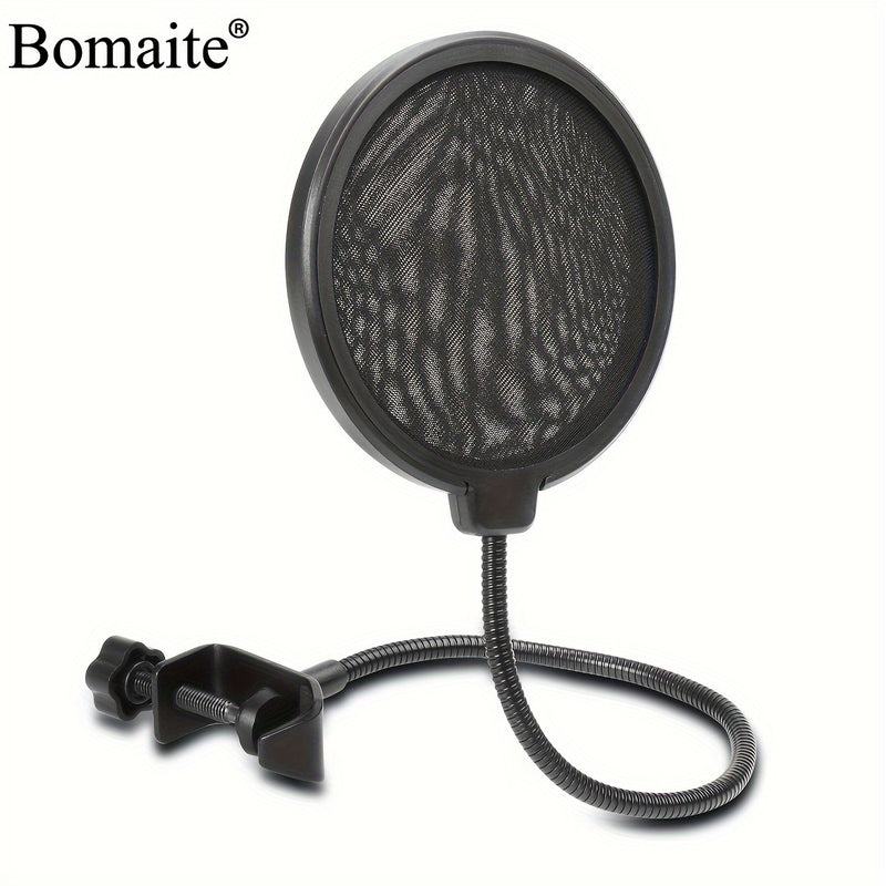 Bomaite - Cubierta de micrófono con cancelación de ruido, Grabación de estudio, accesorio de Aislamiento, estabilizador con clip de cuello de cisne flexible de 360°