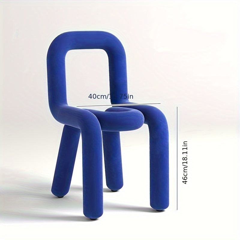 1 pieza Silla de Acero Moderna y Colorida con Respaldo - Diseño Elegante Apilable para Hogar, Oficina o Decoración de Tienda - Verde Brillante, Amarillo, Azul, Naranja - Forma Contemporánea Elegante - Ideal para Dormitorio, Sala de Estar u Espacio de Tra
