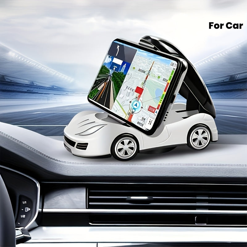 Soporte Plegable para Teléfono en Forma de Modelo de Coche, Soporte para Teléfono para Salpicadero de Coche con Rotación de 360 Grados, Soporte Universal para Móvil, Accesorios para Coche
