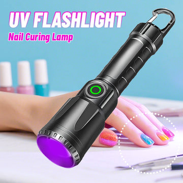 1pc Lámpara de Curado para Esmalte - 395nm con Luz Negra, Recargable USB, Mini Tamaño, Antorcha de Detección, con Gancho