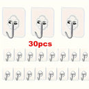 30pcs Ganchos Adhesivos Transparentes - Sin Daños, Montaje en Pared Sin Clavos para Marcos de Fotos y Azulejos, Sujeción Fuerte y Compatibilidad con Múltiples Superficies