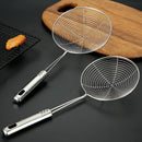 1pc cesta de malla de acero inoxidable con mango reforzado, filtro doble gancho para aceite, adecuada para fideos fritos, colador doméstico