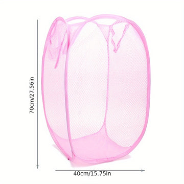 1 Cesto De Ropa Sucia Emergente, 27.56 * 15.75in, Cesto De Ropa Sucia Transpirable De Malla Extra Grande, Cesto De Almacenamiento De Ropa Sucia Plegable Con Asas Resistentes, Cesto De Almacenamiento De Juguetes