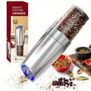 Molino de pimienta y sal eléctrico automático CLITON - Molino de acero inoxidable con luz LED, ajuste de finura, mayor capacidad actualizada, operación de una mano, alimentado por batería, regalo perfecto para el hogar y la cocina, molinillo de cocina, m