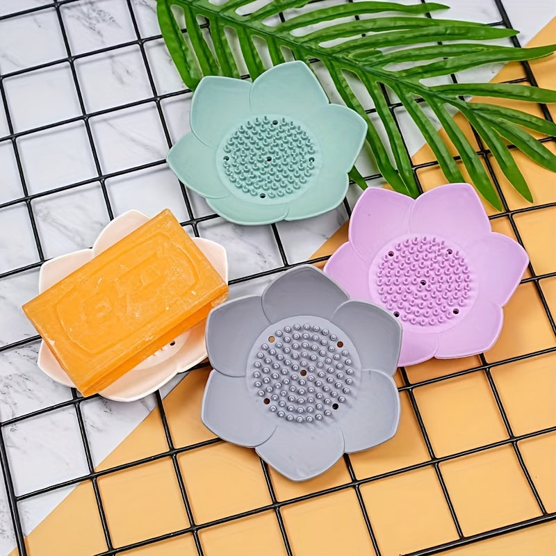 Tazón De Jabón De Flores De Loto De Silicona, Accesorio De Baño Con Drenaje Antideslizante Para Ducha, Uso En Casa Y Cocina, Soporte Universal De Jabón Para Decoraciones De Halloween Y Navidad