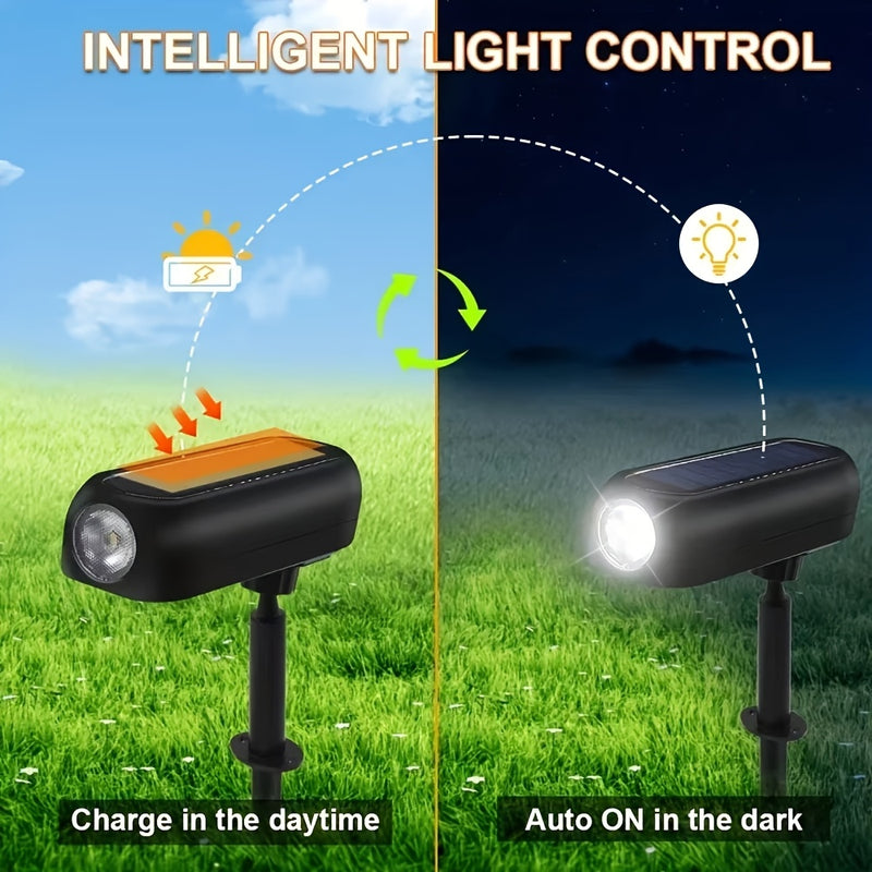 2 piezas de luces solares para jardín al aire libre, luz cálida, luz verde, luz de árbol, luces de paisaje para jardín, luces solares de iluminación IP65, impermeables para jardín, camino, lugar turístico, luz de proyección de patio, luz de decoración de