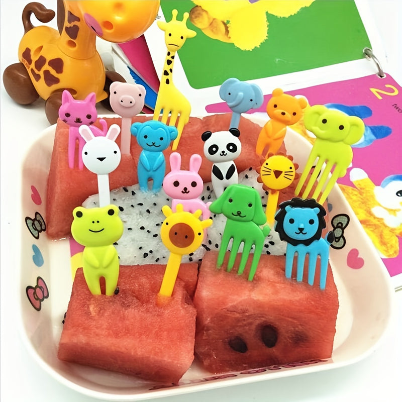 10pcs Tenedores de Fruta Desechables con Temática Animal Creativa - Perfectos para Fiestas, Picnics y Uso Doméstico - Vajilla de Plástico Duradera