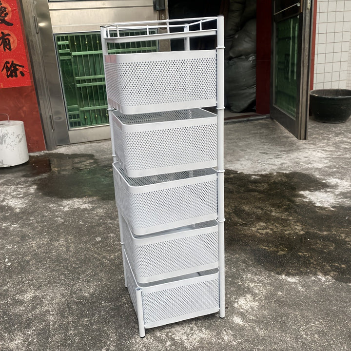 Estante de Almacenamiento de Cocina Giratorio de Fácil Instalación - Multinivel, Sin Montaje Necesario, Perfecto para Frutas y Snacks, Organizador Ideal para el Hogar, Metal Negro, Estantes de Almacenamiento