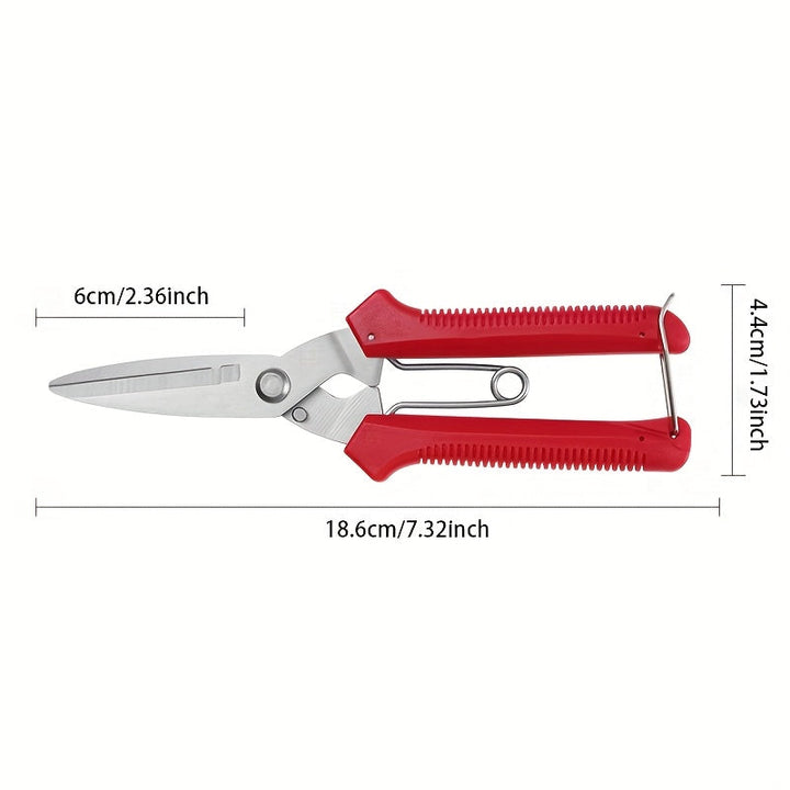 Tijeras de jardín de acero inoxidable - Diseño ergonómico, adecuadas para poda de macetas/florales, cuchillas dobles afiladas, no requiere batería, agarre cómodo antideslizante, fácil de usar sin esfuerzo con 1 piedra de afilado gratuita.
