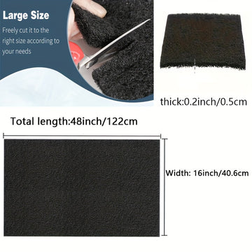 1 pieza Ancho 40.6cm x Grosor 0.5cm x Largo 122cm Cortado a medida para filtro de aire de purificador de aire de espuma de carbono, filtro de estufa y filtro de aire acondicionado para eliminar olores, almohadilla de carbón activado universal