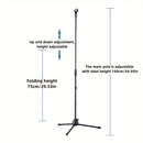 Soporte de Micrófono Ajustable para Suelo con Pinza, Base Triangular Resistente – Ideal para Transmisiones en Vivo y Karaoke: Canto en Casa, Fiestas Privadas, Discursos y Actuaciones al Aire Libre/Interior – Soporte Duradero Multiusos