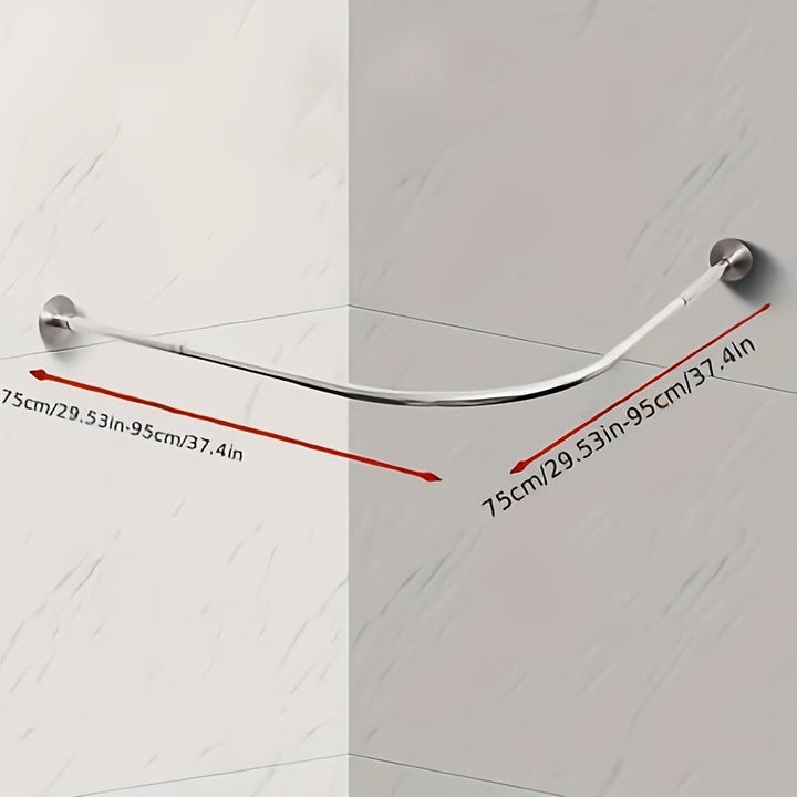 1 Juego de Varillas de Ducha Telescopio, Varillas de Ducha Curvas para Baño, Varillas de Ducha de Acero Inoxidable de Forma de Ventilador, Sin Golpes