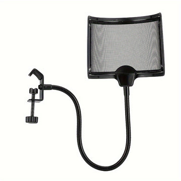 Filtro de pop de micrófono, protector de viento de micrófono flexible con malla metálica, pantalla de pop de micrófono adecuada para Blue Yeti y cualquier otro micrófono, grabación de estudio