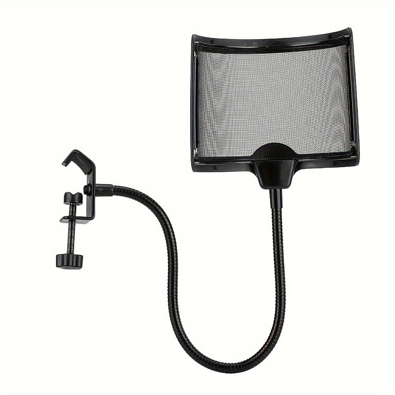 Filtro de pop de micrófono, protector de viento de micrófono flexible con malla metálica, pantalla de pop de micrófono adecuada para Blue Yeti y cualquier otro micrófono, grabación de estudio