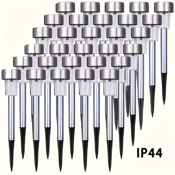 8/10/12 piezas de luces LED solares, luces decorativas exteriores de acero inoxidable con energía solar IP44, ideales para patios, céspedes, caminos, terrazas y jardines, decoración de senderos y fiestas festivas