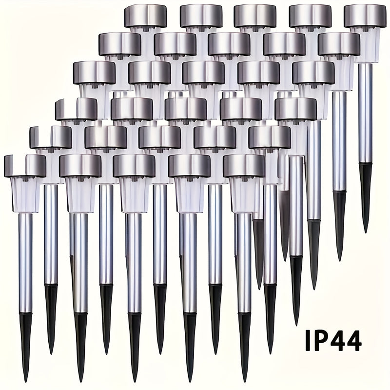 8/10/12 piezas de luces LED solares, luces decorativas exteriores de acero inoxidable con energía solar IP44, ideales para patios, céspedes, caminos, terrazas y jardines, decoración de senderos y fiestas festivas