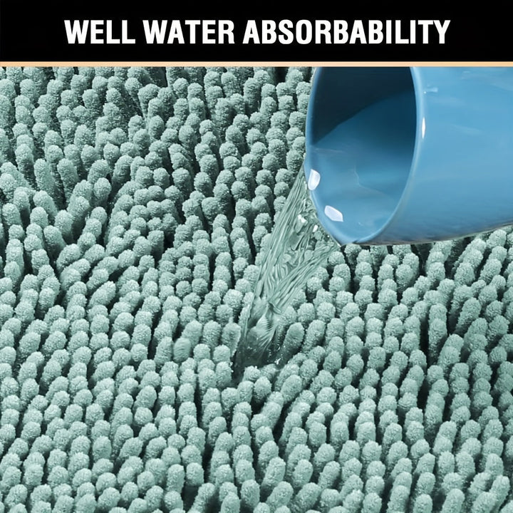 Alfombrilla De Baño De Chenilla De 2 Piezas, Alfombra De Baño En Forma De U Y Rectangular, Alfombra De Felpa Suave Y Peluda Para Baño, Alfombrilla De Inodoro Antideslizante Y Absorbente De Agua, Decoración De Baño