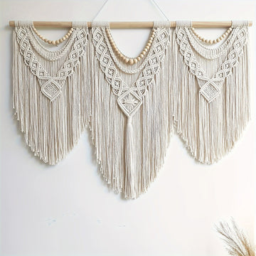 Tapiz bohemio con borlas grandes, decoración tejida a mano elegante para el hogar, dormitorio, sala de estar, bodas, fiestas de Halloween y Navidad