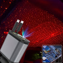 Cargador de coche USB C rápido 4 en 1 con luz ambiental de cielo estrellado (luz roja), 66W, con cable retráctil doble y puerto dual USB, artefacto romántico para vehículo, carga simultánea para 4 dispositivos, ángulo ajustable de 180°, compatible con iP