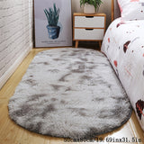 1 alfombra semirredonda tie-dye peluda de lujo, antideslizante, lavable a máquina, 100% poliéster, cojín para piso, decoración suave y mullida para dormitorio, sala, entrada, balcón y alféizar