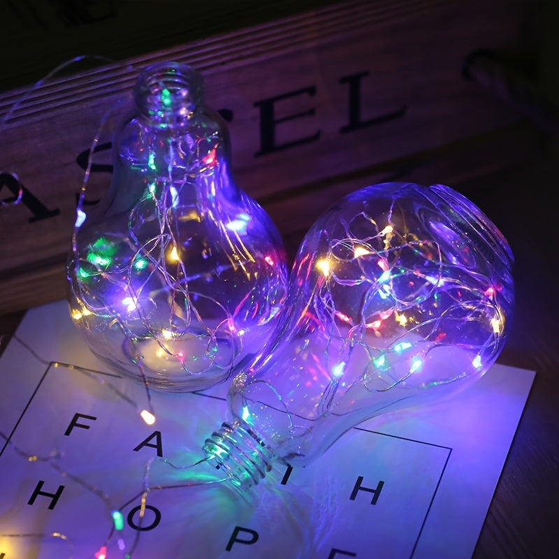 2 pza.es de luces parpadeantes de alambre de cobre LED con batería de botón, luces de Navidad de alambre de cobre para fiestas al aire libre y bodas, luces de decoración para fiestas, decoración para Halloween, Navidad, Ramadán y el Día de San Valentín