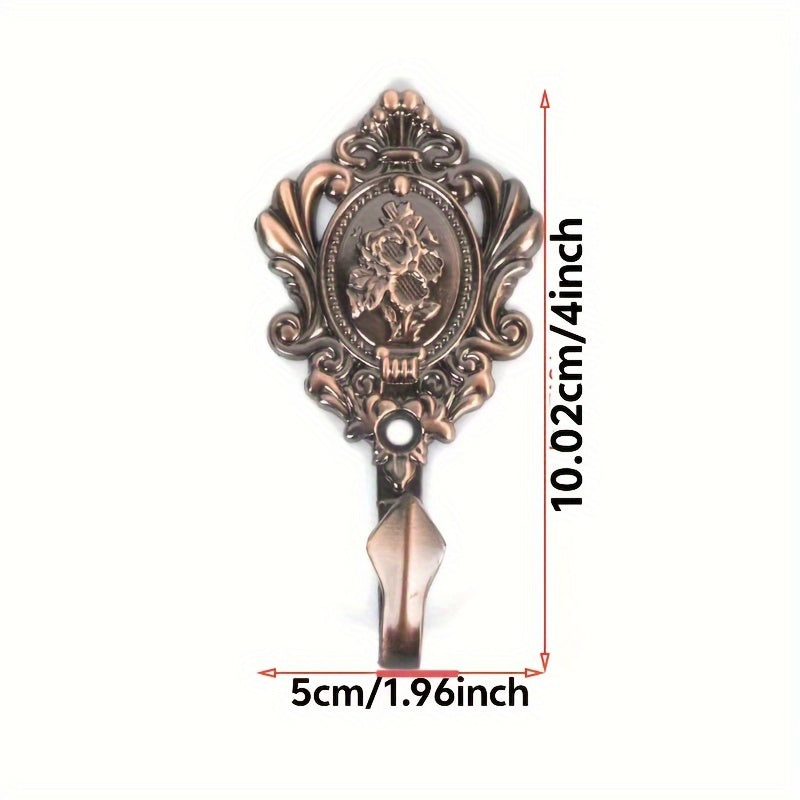 2pcs Gancho Retro de Lujo Ligero, Colgador Metálico Antioxidante Montado en la Pared, Gancho Multifuncional para Colgar Ropa, Toalla y Bata, Accesorios de Baño, Decoración del Hogar