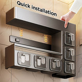 Joybos Estante de Especias de Metal Montado en la Pared con 6 Contenedores Colgantes para Especias - Sellado para Resistencia a la Humedad, Instalación Rápida, Ideal para Almacenamiento de Condimentos de Alimentos