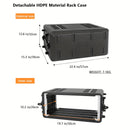 Estuche de amplificador de rack de 4U, montaje de viaje de carretera de DJ PA de audio profesional con espuma personalizada, ideal para almacenamiento de sistema de micrófono inalámbrico/amplificador/effect/mixer, 4U, negro