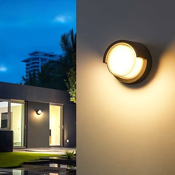Lámpara de Pared LED | Blanco Cálido 3000K | Aluminio Fundido Negro con Cubierta Semitransparente | Uso Interior/Exterior | Iluminación Eficiente en Energía para Caminos, Villas y Pasillos | Diseño Moderno, Luces LED para Habitaciones