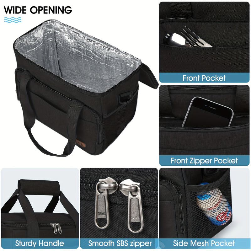 Nevera Térmica Dakuly para Hombres y Mujeres, Reutilizable, 12 Latas (10L), Antifugas con Correa Ajustable, Ideal para Trabajo, Oficina o Picnic, , Regreso a Clases