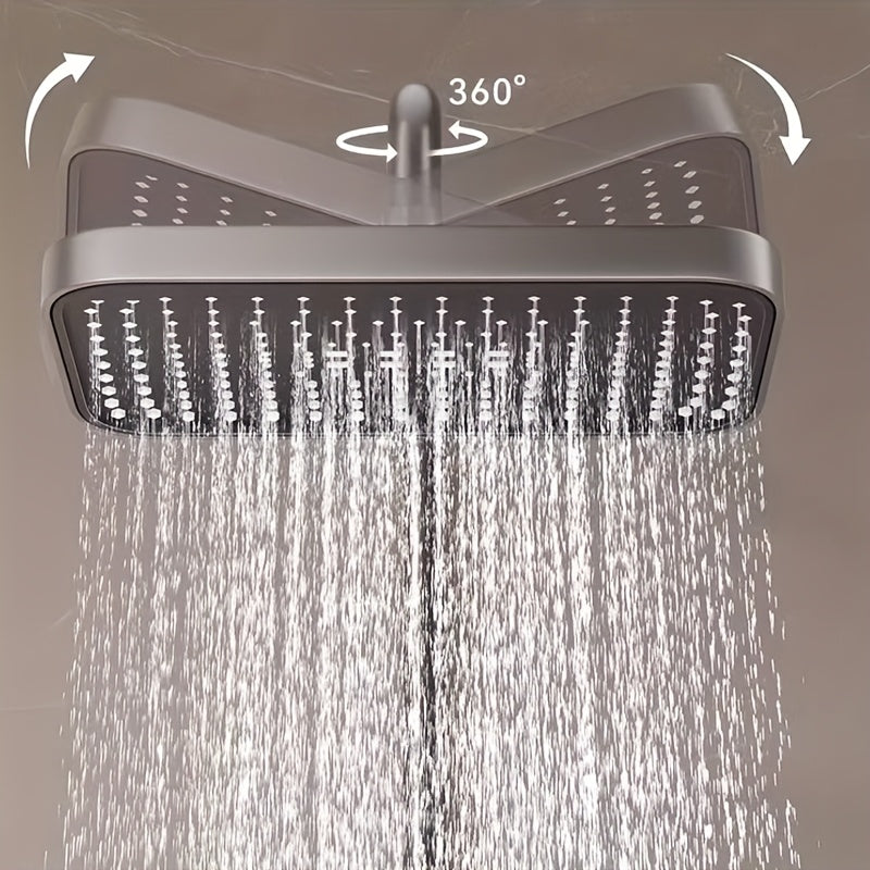 Rociador de Lluvia Cuadrado Montado en el Techo de 30.48 cm - Cabezal de Ducha Superior con Rotación 360°, Ahorro de Agua y Gran Flujo, Plástico Duradero para Mejora del Baño, Accesorio Moderno