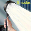 1 unidad, Cabezal de ducha multifuncional con 5 modos de alta presión, accesorio de baño ahorrador de agua, ducha de mano ajustable para una mejor experiencia de baño