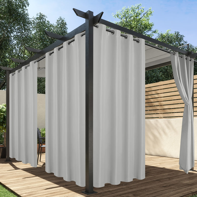 4 cortinas para exteriores para patio, privacidad y filtrado de luz para porches, pabellones, pérgolas y patios traseros, cortinas para exteriores con ojales.