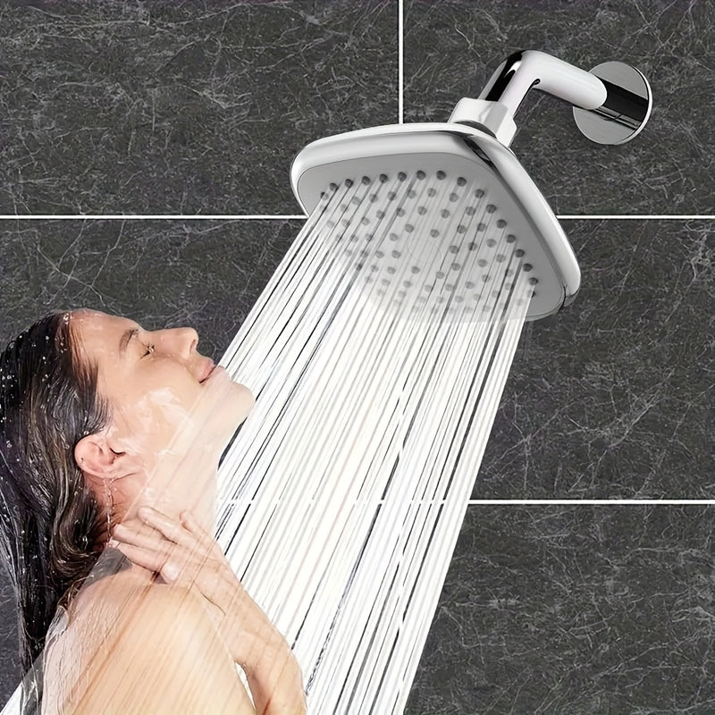Cabeza de ducha de vidrio de 4 pulgadas con experiencia de lluvia - Diseño rectangular pintado para montaje en pared, estética moderna para baño, alta presión y ahorro de agua, accesorios de ducha.