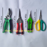 Tijeras de podar para jardín, juego de 4 piezas - Tijeras de fruta de acero inoxidable ambidiestras, podadoras manuales de derivación para el mantenimiento de jardines y bonsáis, recolección de uvas, poda de árboles y ramas sin electricidad ni baterías.