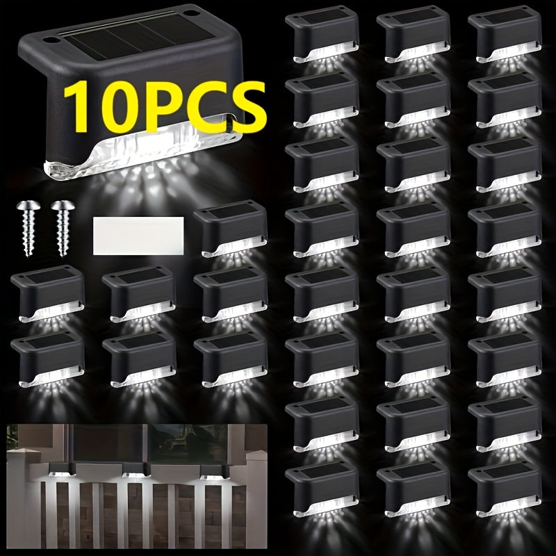 Juego de 10 Luces Solares para Exteriores - Luz Decorativa Multifuncional para Patio, Escaleras y Pasillos: Iluminación Festiva y Ambiental