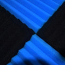 Conjunto de 100 piezas de Paneles de Espuma para Estudio VIBuilt con Aislamiento Fónico, 50 Negros + 50 Azules, 30.48cm x 30.48cm x 2.54cm Material de Grabación Acústica con Cinta Nano Doble Cara, Sin Daños en las Paredes, Ideal para Estudios y Grabacion