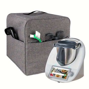 Doble cubierta impermeable a prueba de polvo para mezclador Thermomix TM5/TM6, funda protectora gruesa y duradera con bolsillos de almacenamiento para accesorios.