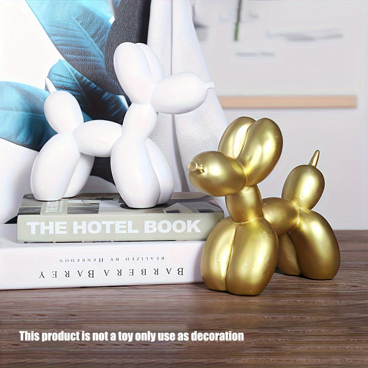 Figura de Perro de Dibujos Animados Minimalista Moderna de 1 Pieza - Decoración de Resina Versátil para Sala de Estar, Exhibición en Soporte de TV, Mejora de Estantería | Uso Interior/Exterior, No Requiere Energía, Decoración de Perro