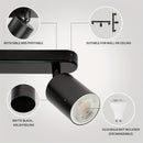1pc Luz de techo LED con 3 Bombillas, foco giratorio para techo GU10, barra de focos de techo moderna para cocina, dormitorio y sala (Bombilla no incluida)