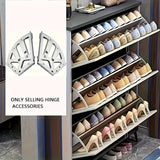 2 piezas de armario de zapatos blanco de 3 niveles con marco de hierro grueso, estantes plegables ocultos para almacenamiento organizado de zapatos, diseño independiente, capacidad de almacenamiento cerrado <3,2 pies cúbicos, organizador de almacenamient