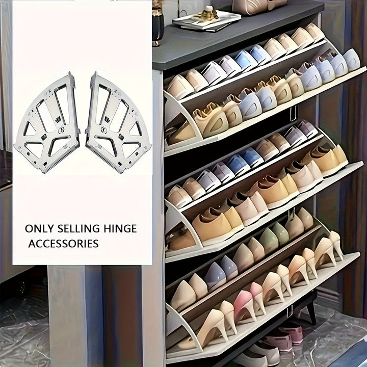 2 piezas de armario de zapatos blanco de 3 niveles con marco de hierro grueso, estantes plegables ocultos para almacenamiento organizado de zapatos, diseño independiente, capacidad de almacenamiento cerrado <3,2 pies cúbicos, organizador de almacenamient