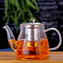 1pc de Té de vidrio de borosilicato de alta calidad con infusor de acero inoxidable, taza de té tradicional chino Gongfu, servidor de té transparente para té suelto, sin patrón de té de vidrio