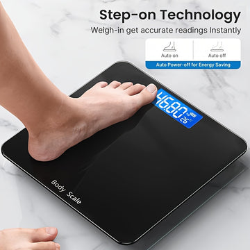 Báscula De Baño Digital De 1 Pieza, Báscula De Peso Corporal, 181,44 Kg, Ultradelgada, Más Precisa Para Gimnasio, Estudio De Yoga Con Pantalla Retroiluminada Grande, Báscula De Peso Para El Hogar, Esencial Para El Hogar