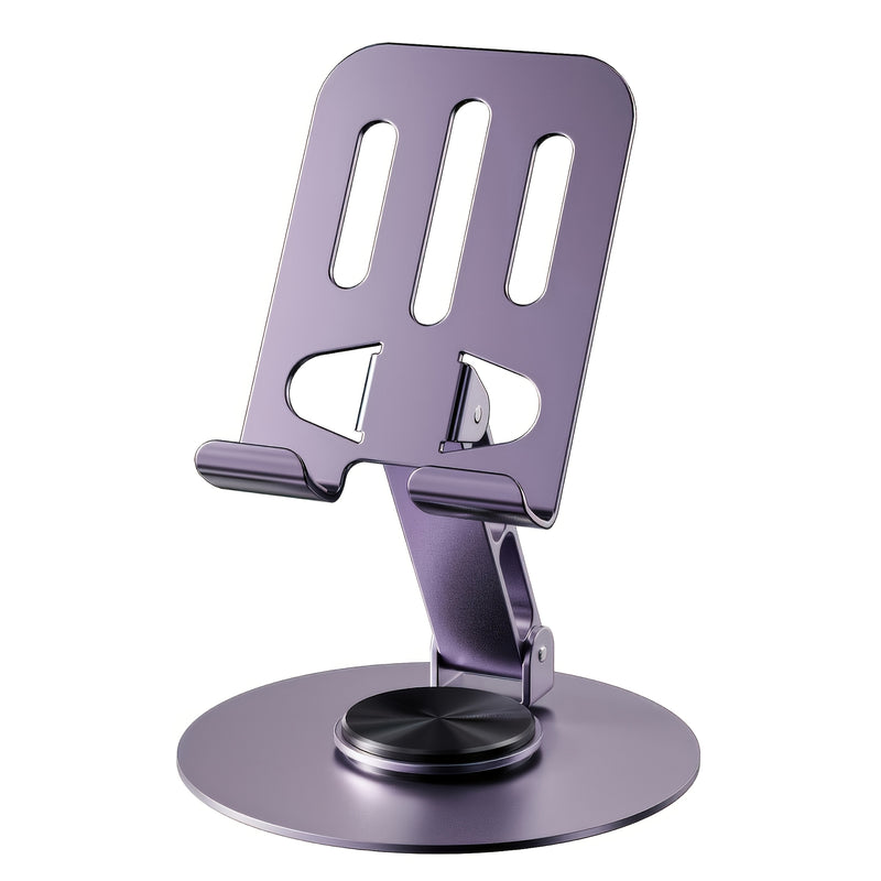 Soporte Giratorio de 360 Grados para Teléfono y Tableta de Metal, Compatibilidad, Base Antideslizante, Metal, Compatibilidad Universal