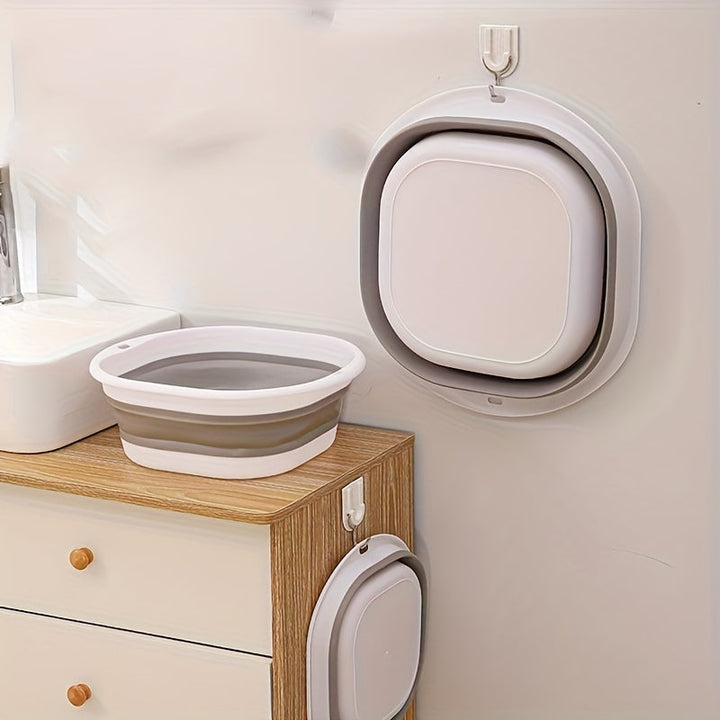 Baño Portátil Plegable para Manos y Pies - Tubería Cuadrada de Plástico Colapsable para Viajes, Hogar y Lavandería - Sin Olores, Ligero, Duradero, Almacenamiento Compacto, Paredes Resistentes