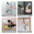 1, 2 o 4 ganchos giratorios 360° sin taladro, organizador multifuncional para colgar cucharas, cuchillos, tenedores, cepillos, espátulas, llaves, lentes, joyas, accesorios, sombreros y más, ideal para cocina o baño