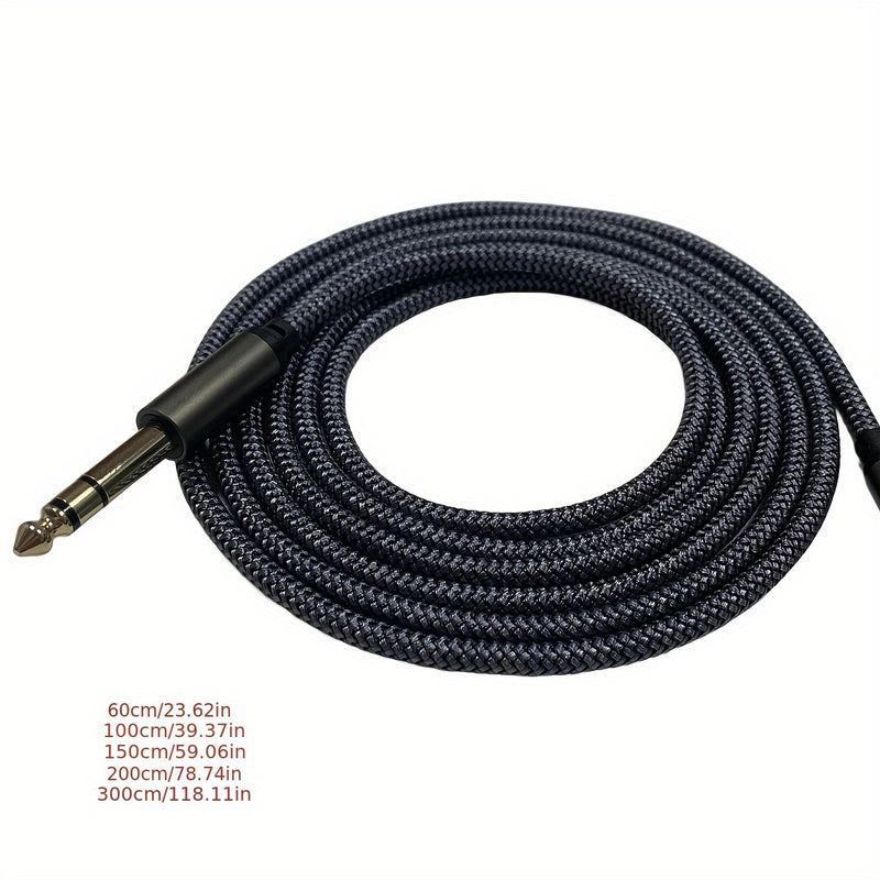 Cable de audio de 6.5mm a 3.5mm, para uso profesional y hogareño, compatible con diferentes altavoces, instrumentos y dispositivos de grabación - Conector redondo flexible, macho a hembra, Cat5e, para configuración de estudio | Cable de audio versátil |
